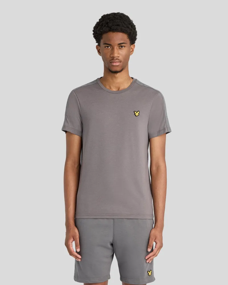 Lyle & Scott Jacquard-Tape-T-Shirt Grau