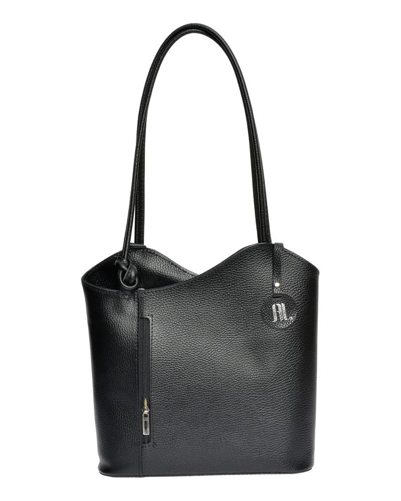 Anna Luchini Schwarz Rindsledertasche Schwarz