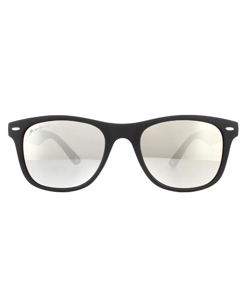 Montana Sonnenbrille MS10 E Matte Black Rubbertouch Revo Silver Mirror Schwarz