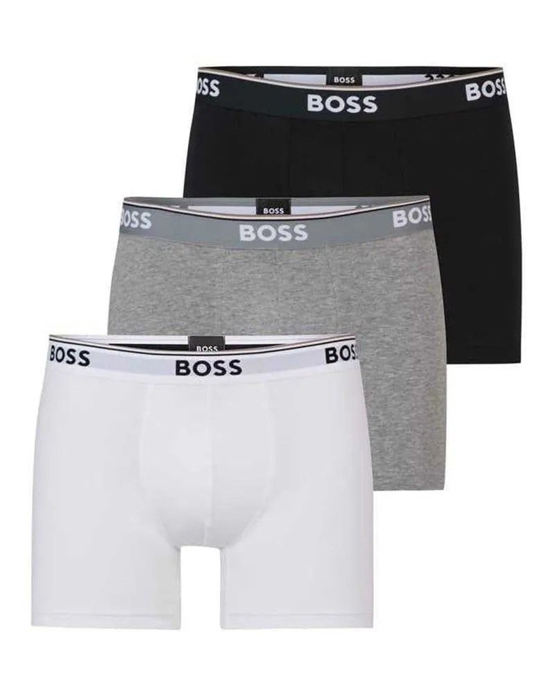 HUGO BOSS Boxershorts für Herren (3er-Pack) (Schwarz/Weiß/Grau Schwarz
