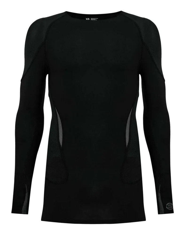 Skins G400" Oberteil für Herren, Hochleistungsmaterial, Langärmlig (Schwarz/Grau Schwarz