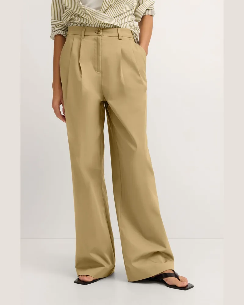 Bugatti Damen Chino mit doppelter Bundfalte Grün