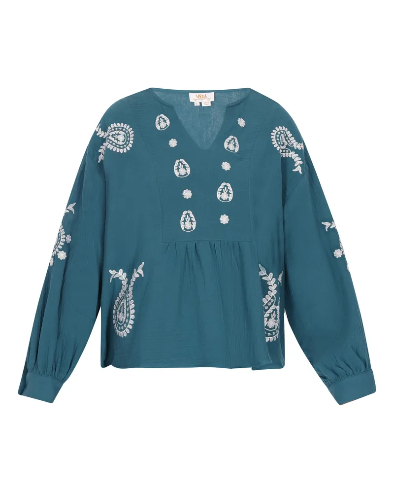 Usha Bluse Damen flaschengrün Dunkelgrün