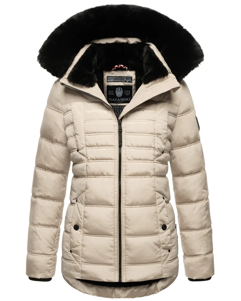 NAVAHOO Lissandra Damen Winter Steppjacke – warm & edel Beige