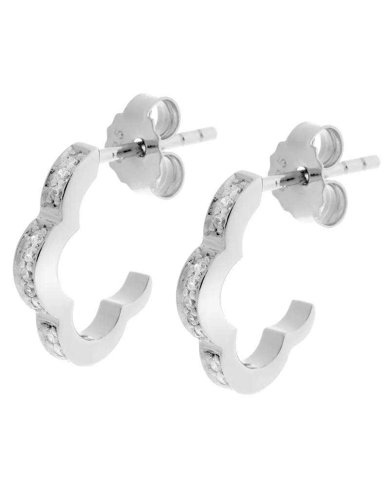 Orphelia Onyx' Creolen für Damen aus 925er Sterlingsilber - Silber ZO-7127 Silber