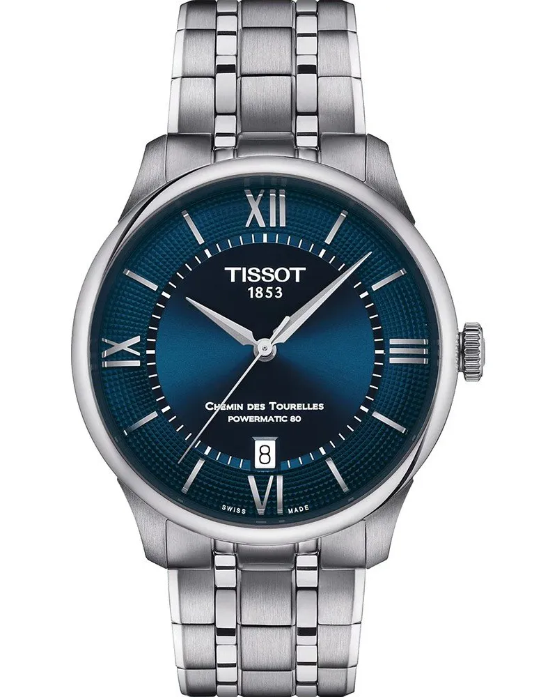 Tissot Chemin Des Tourelles Powermatic 80 Herren Silber Uhr T1398071104800 Silber