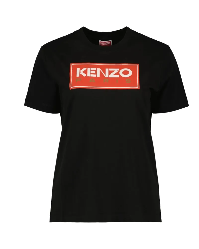 Kenzo Schwarzes T-Shirt mit Blocklogo von  Paris Schwarz