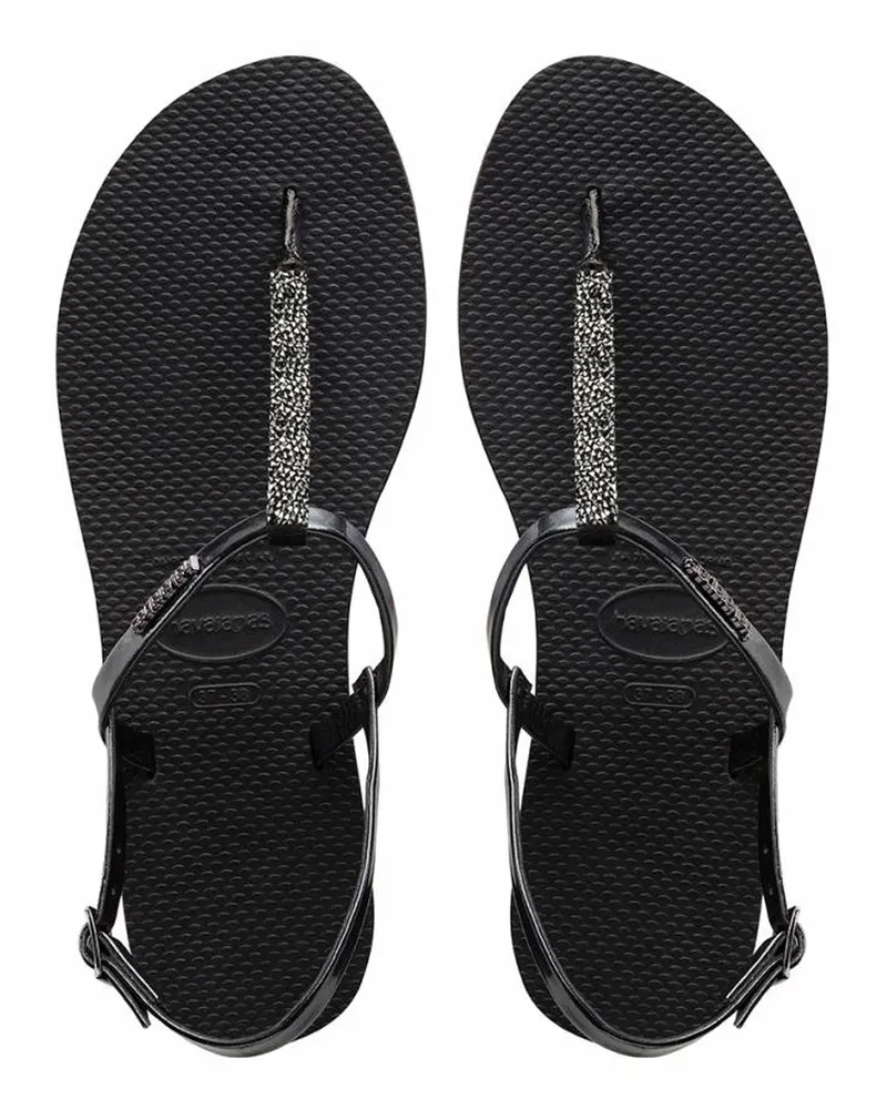 Havaianas You Riviera Crystal Damensandalen Schwarz Schwarz