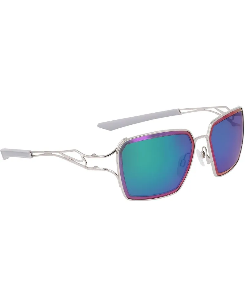 Nike Prisma-Sonnenbrille für Herren/Damen Unisex, Quadratisch (Silber/Grün/Infrarot Silber