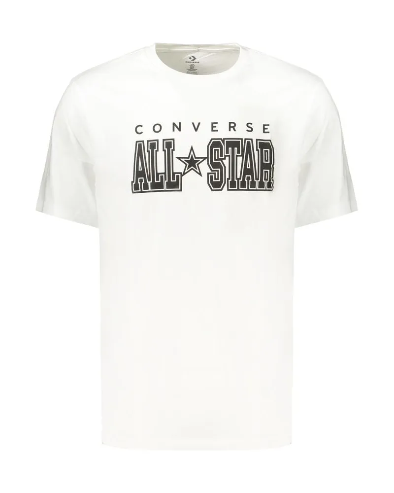 Converse Weißes Baumwoll-Herren-T-Shirt Weiß