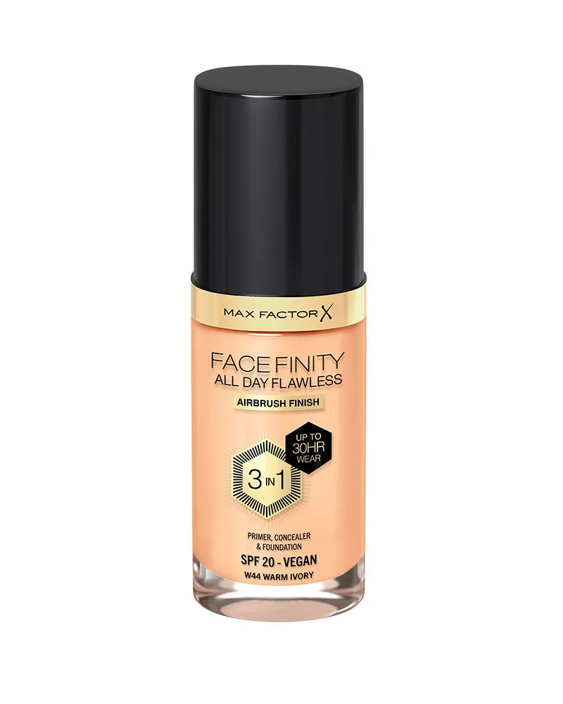 Max Factor Facefinity 3in1 Primer, Concealer &amp Foundation #44-warm Ivory 30 ml 
