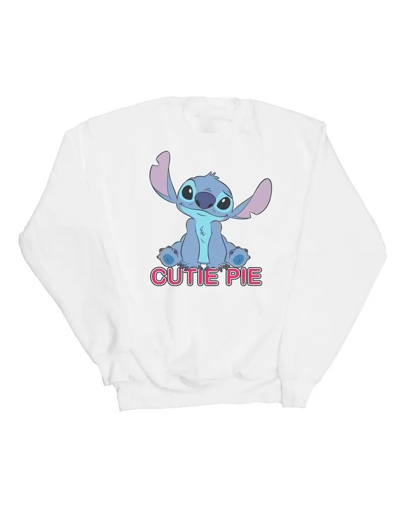 Disney Lilo And Stitch Stitch Cutie Pie" Sweatshirt für Mädchen (Weiß Weiß