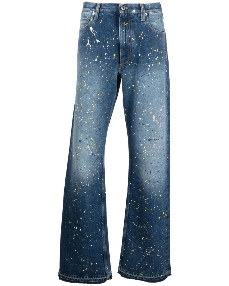 OFF-WHITE Paint Relax Slim Fit Blue Jeans Blau