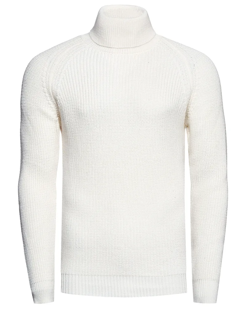 Rusty Neal Grobstrick Slim Fit Rollkragen-Pullover Weiß