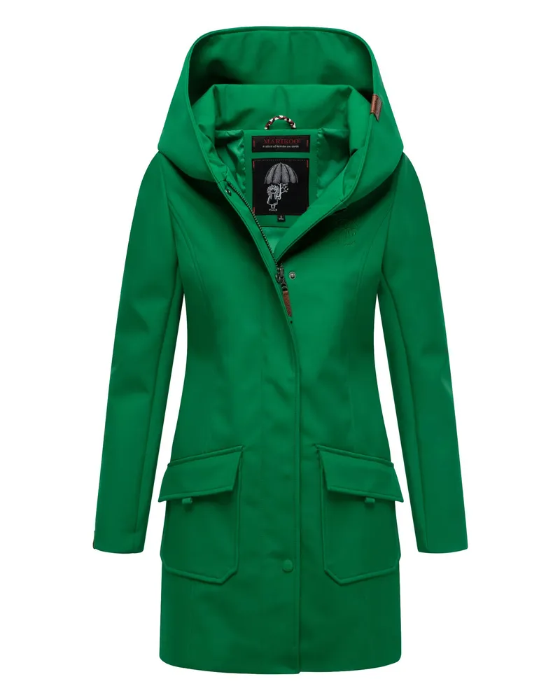 Marikoo Softshelljacke "Mayleen" für Damen, wasserabweisend mit Kapuze - Grün Grün