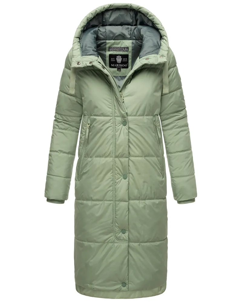 Marikoo Damen Winterjacke Soranaa – lang, warm & mit Kapuze Grün