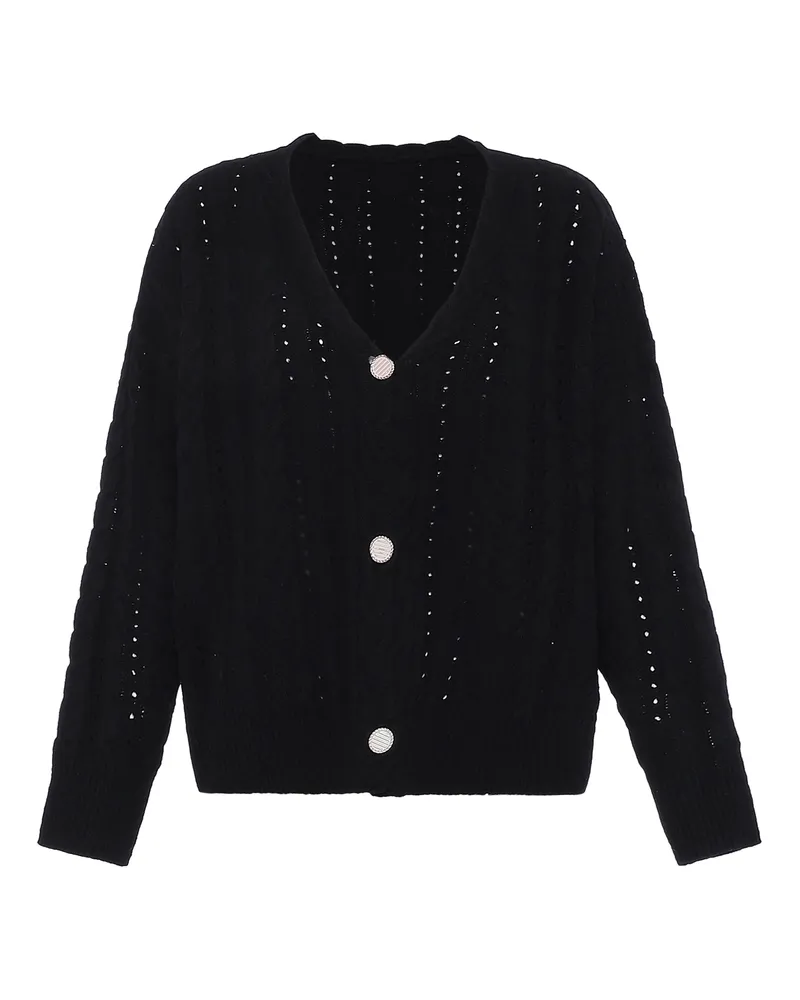 FAINA Strickjacke Damen schwarz Schwarz