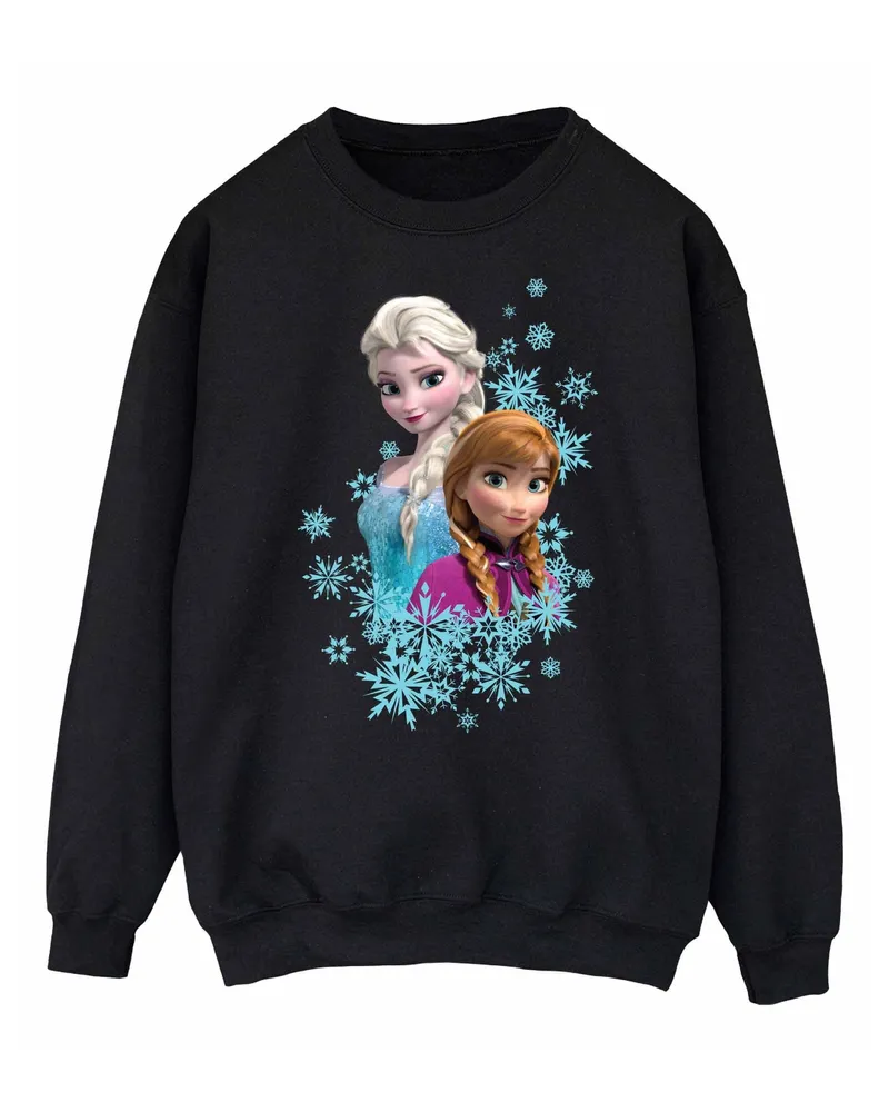 Disney Frozen Elsa And Anna Sisters" Sweatshirt für Damen (Schwarz Schwarz