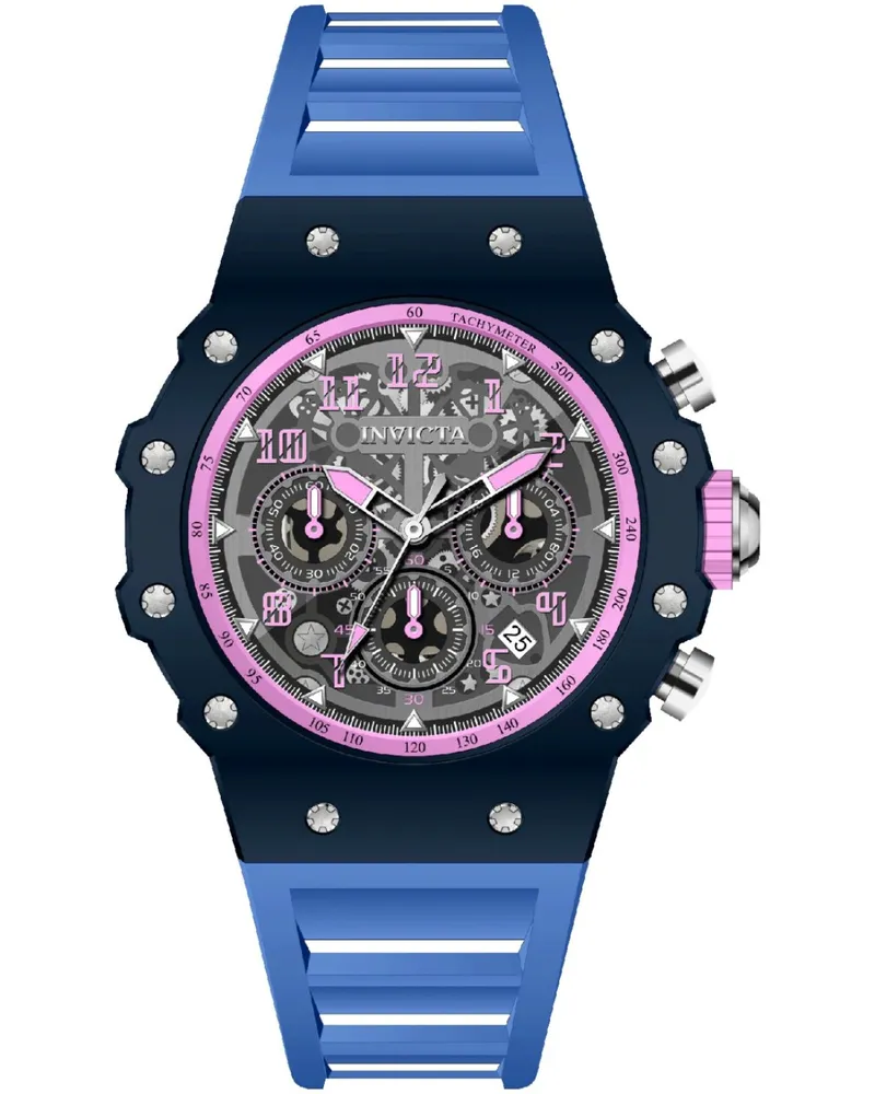 Invicta Racing 69656 Herrenuhr - Quarzwerk - Acryl mit silbernem Zifferblatt - 43 mm Blau