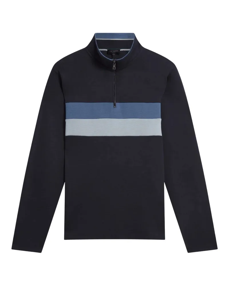 Ted Baker Fleece-Oberteil für Herren, mit kurzem Reißverschluss (Marine Marineblau
