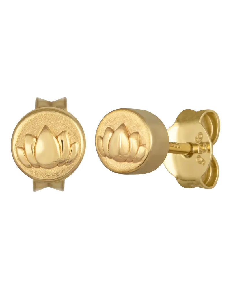 cai Ohrstecker 925/- Sterling Silber vergoldet Lotusblüte Gold