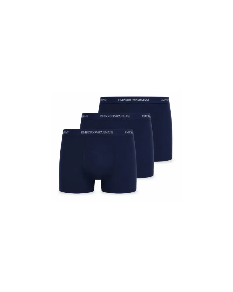 Emporio Armani 3Er-Pack Stretch-Boxershorts, Blau Blau