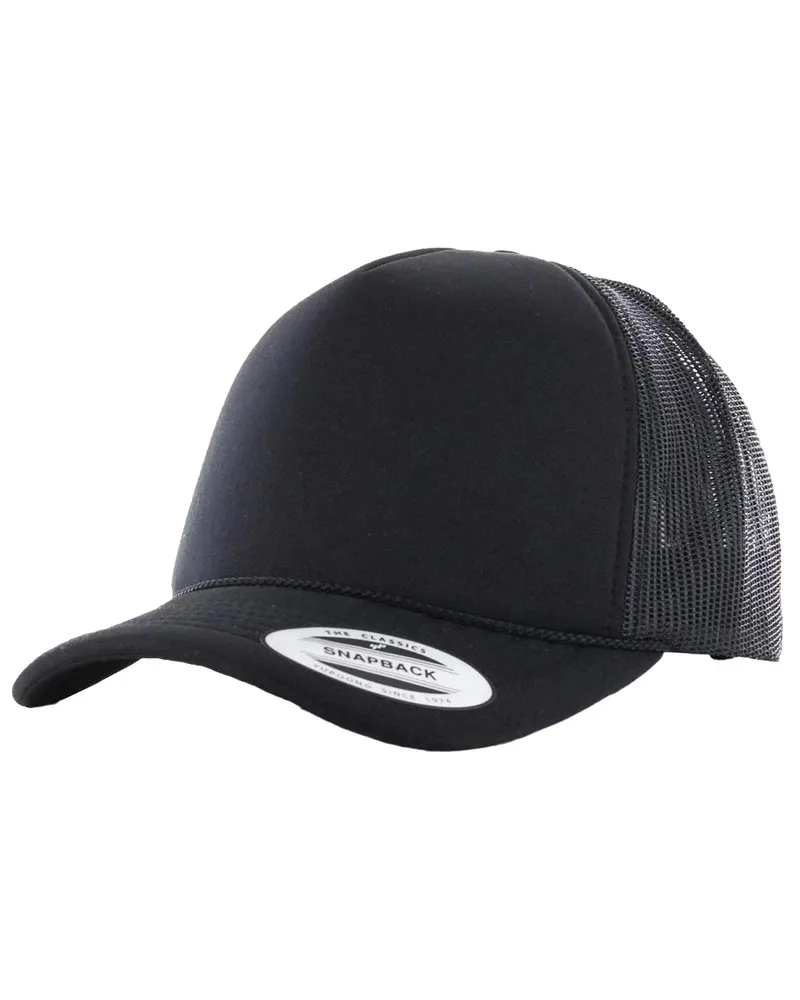 Flexfit Trucker Cap Abgerundeter Kopf (Schwarz Schwarz