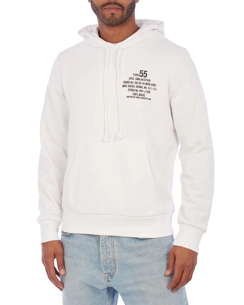 Diesel Kapuzenpullover mit Aufdruck A06500-00HAYT Mann Weiß