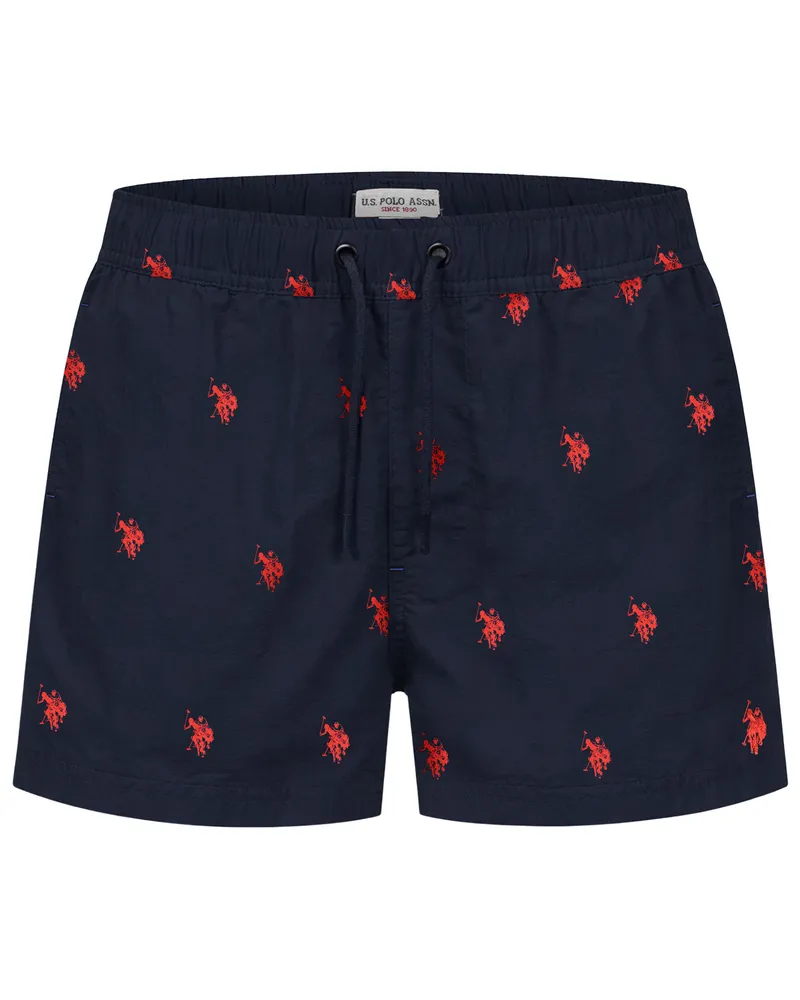 U.S. Polo Assn.  U Polo Assn. Herren Badeshorts mit Allover-Logo-Design Blau