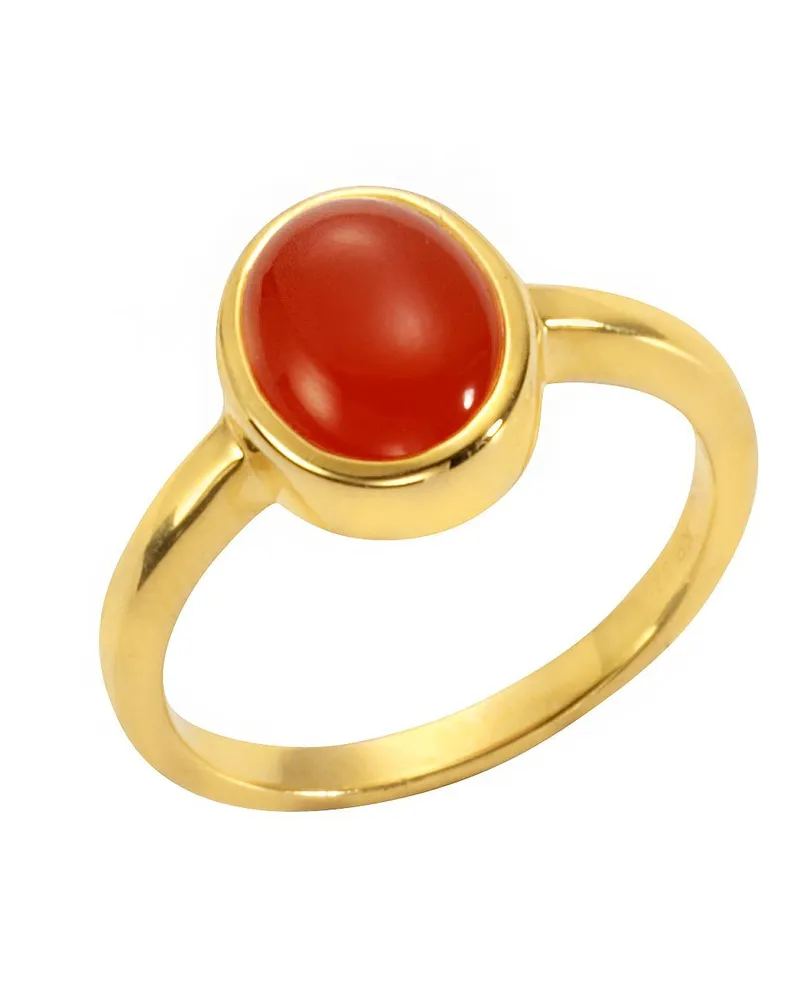 Jamelli Ring 925 Silber vergoldet mit Carneol Gold