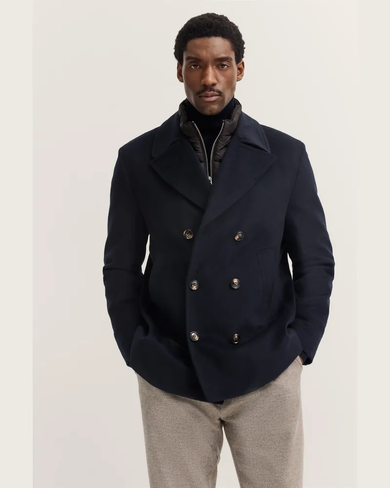 Bugatti Herren Caban-Jacke, wasserdicht mit Westeinsatz und Reverskragen - Marineblau Marineblau