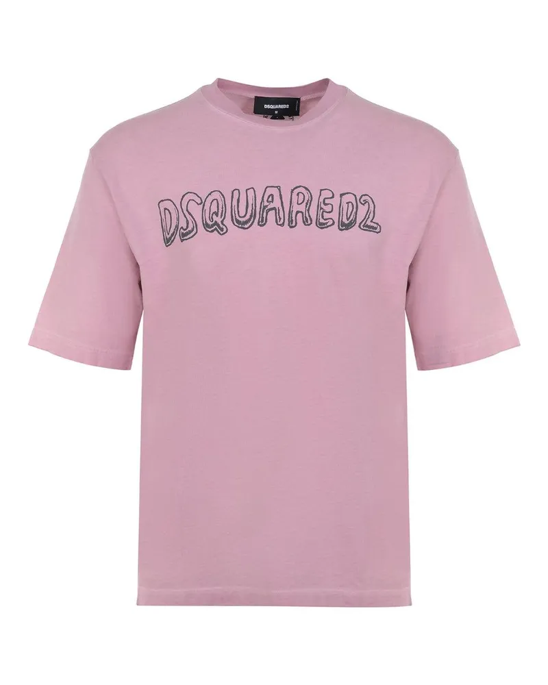 Dsquared2 Best Fade" T-Shirt für Herren, Logo, lose Passform (Graurosa Rosé