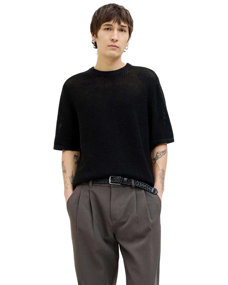 Jack & Jones Jack And Jones - "Joralmeria" T-Shirt für Herren, Rundhalsausschnitt (Schwarz Schwarz
