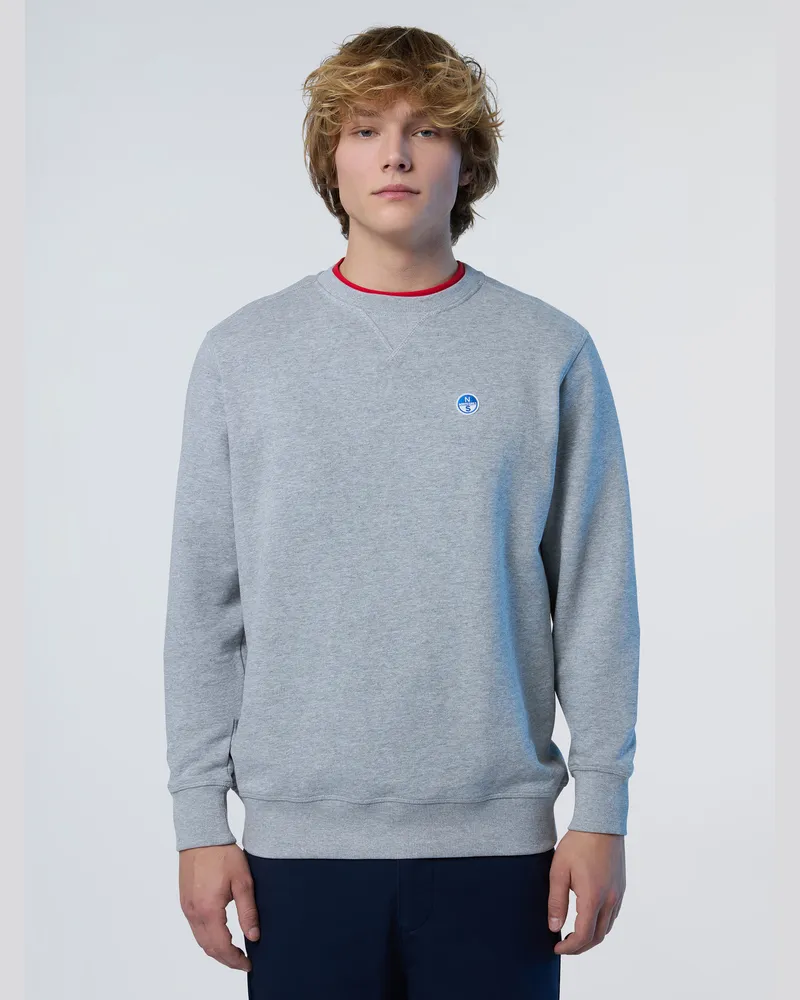 North Sails Sweatshirt Logo-Aufnäher Grau