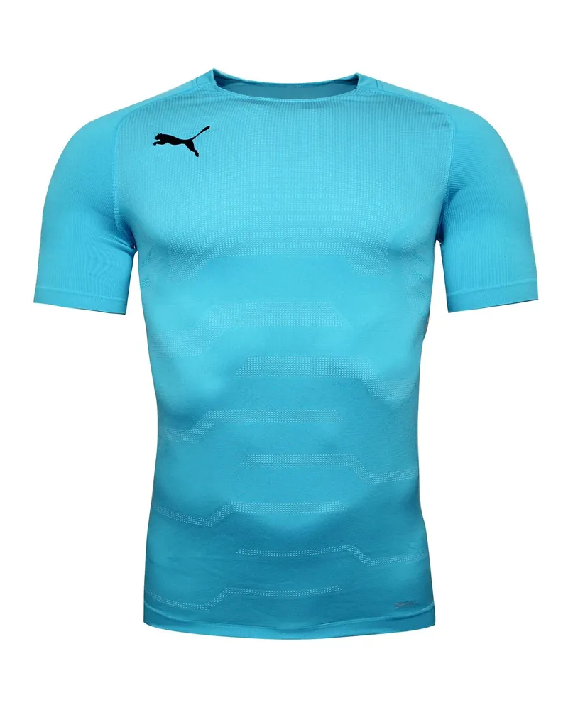 Puma Final Evoknit Torhüter Jersey Kompressions-Fitnessstudio T-Shirt 703453 08 Blau