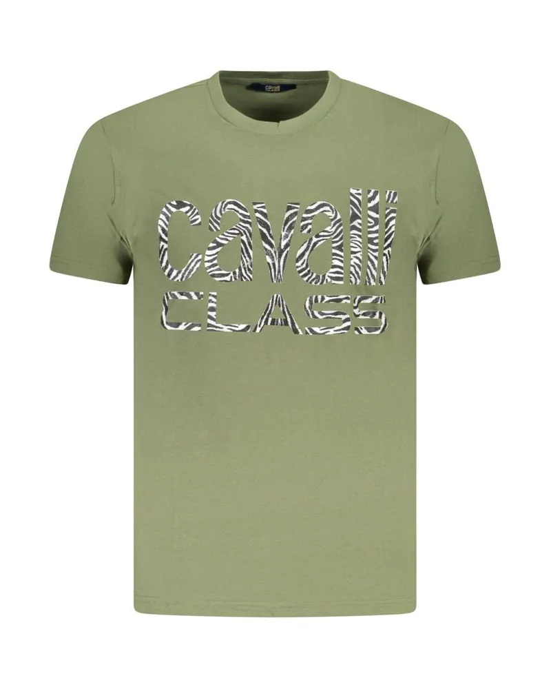 Roberto Cavalli Verde Baumwoll Herren T-Shirt Grün