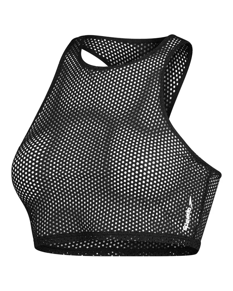 Speedo Kurzes Top für Damen, Netzmaterial (Grau Grau