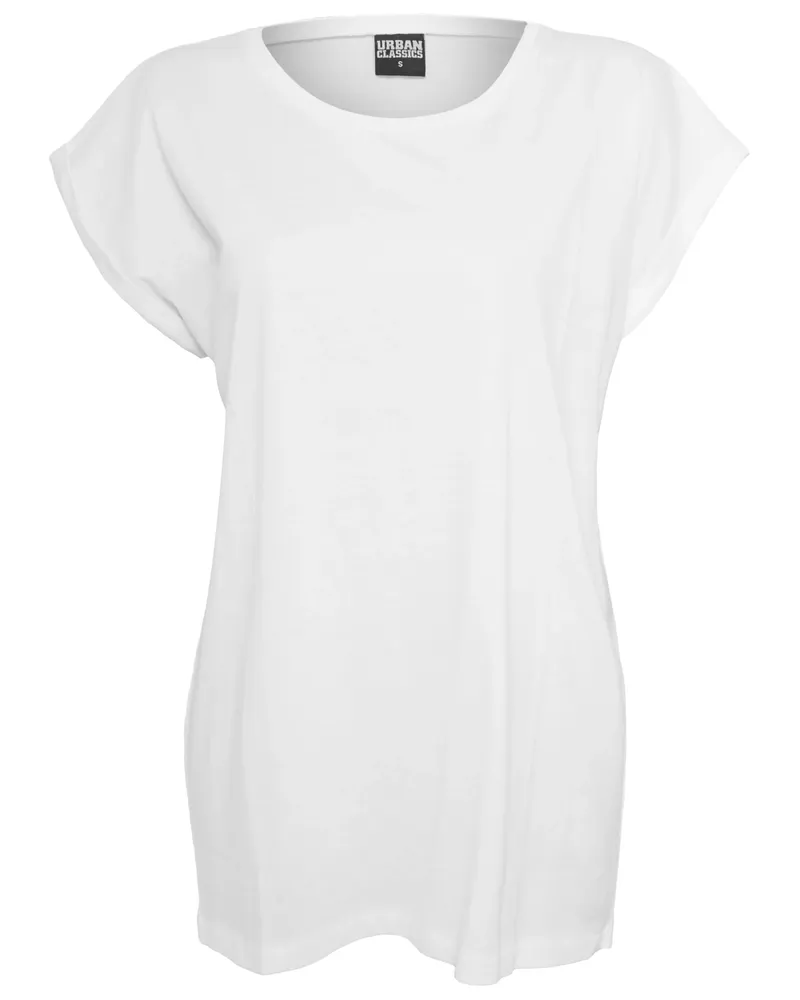 Urban Classics T-Shirt Überschnittene Schulter für Damen (Weiß Weiß