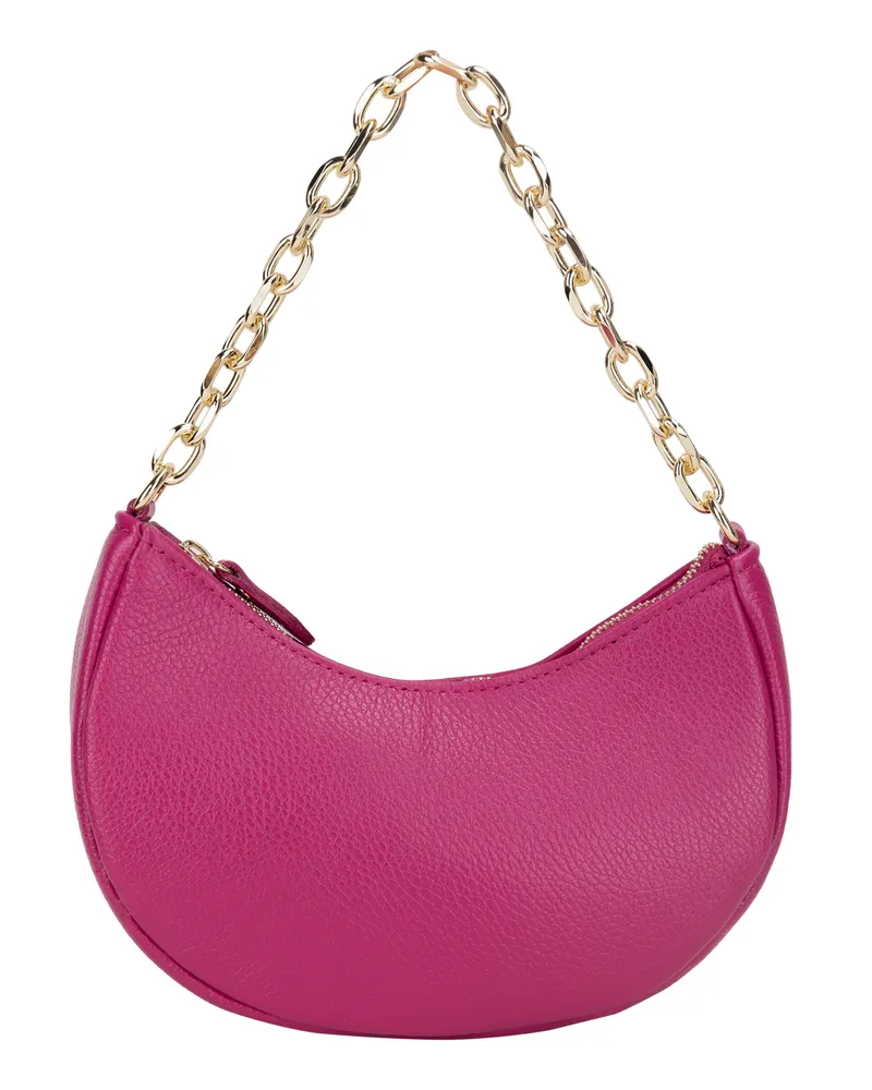 FAINA Schultertasche aus Leder Damen Orchidee Lila