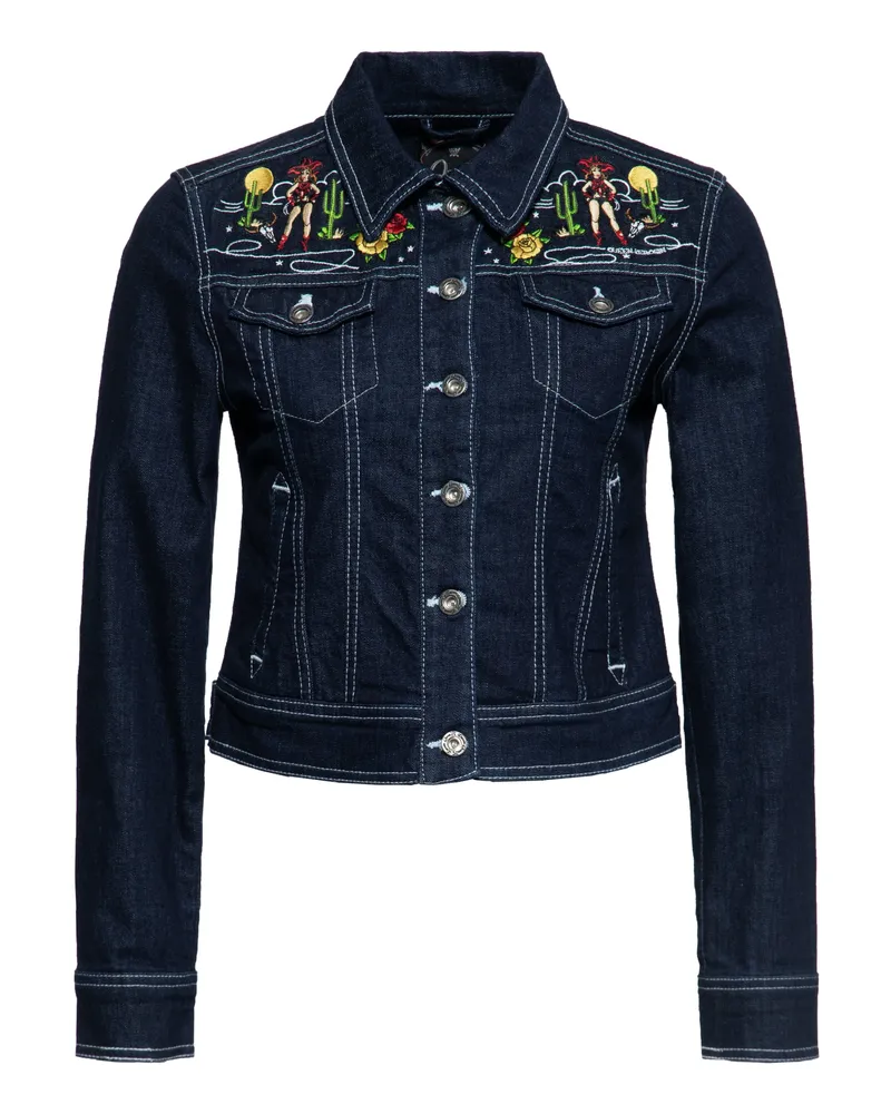 Queen Kerosin Damen denim-jeansjacke - Blau Blau