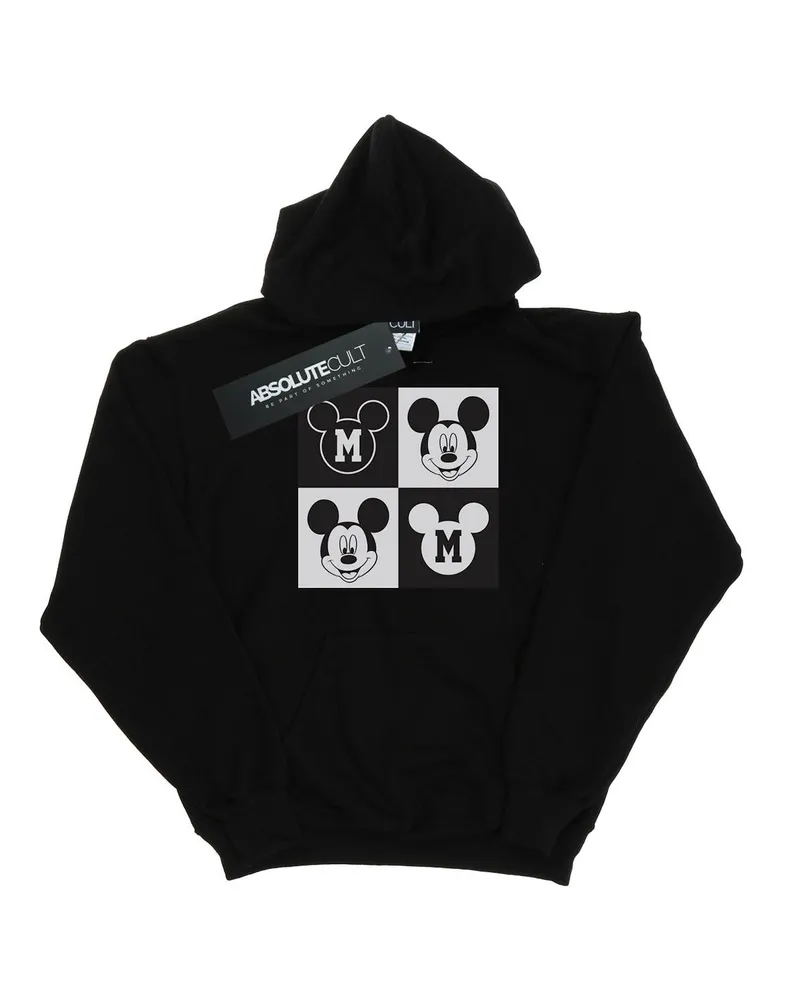 Disney Mickey Mouse Smiling Squares" Kapuzenpullover für Damen (Schwarz Schwarz