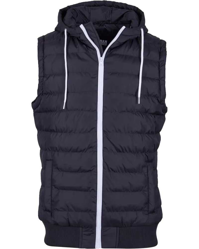 Urban Classics Weste mit Kapuze für Herren (Schwarz/Weiß Schwarz