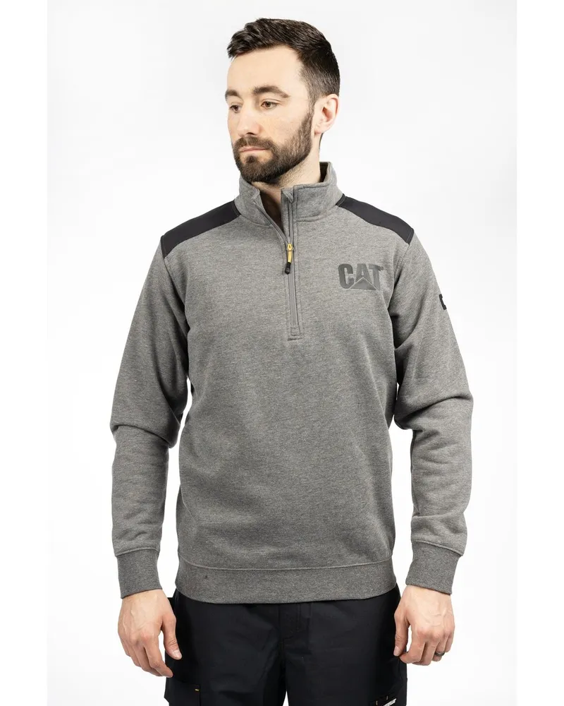 Caterpillar Footwear Essential 1/4 Zip Polyester Herren Sweatshirt in Grau Grau