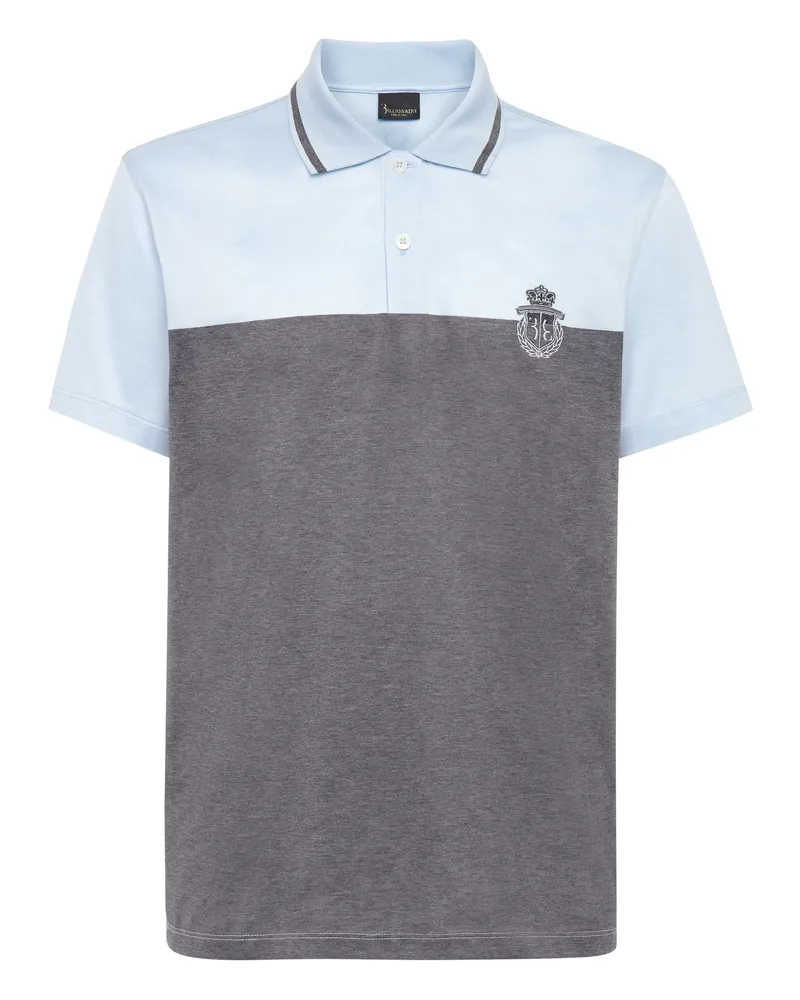 Billionaire Poloshirt Crest Hellblau