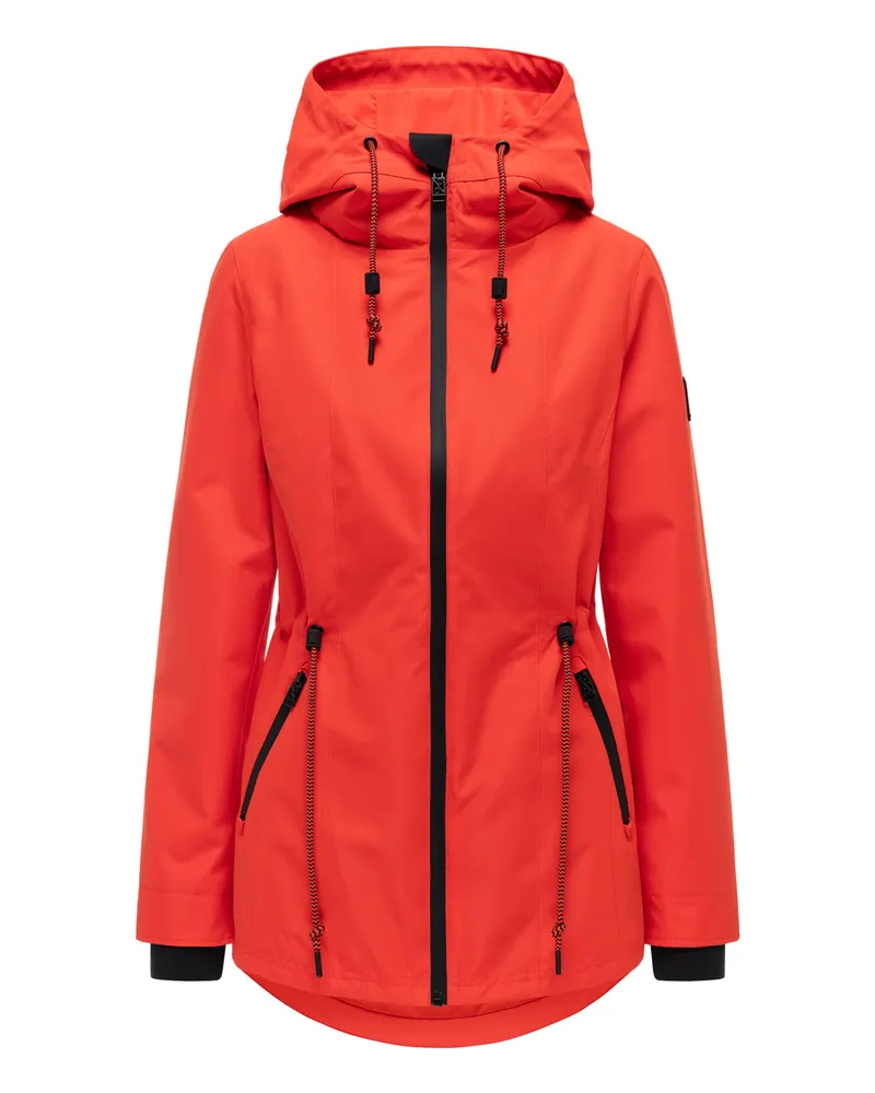 NAVAHOO Damen Übergangsjacke Blumentanz mit Kapuze Orange