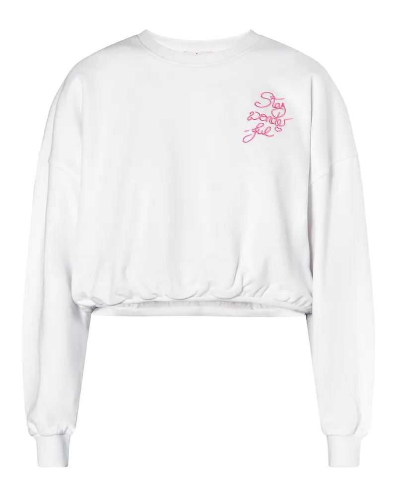 My Mo Sweatshirt kurz Damen weiss Weiß