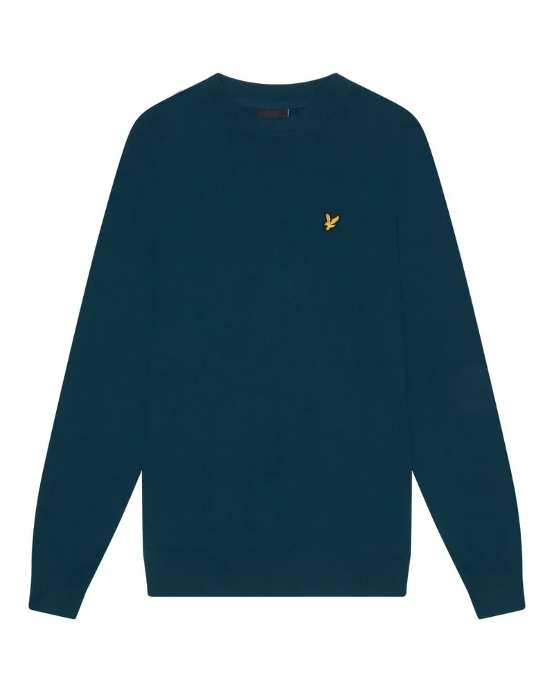 Lyle & Scott Apres-Pullover mit Rundhalsausschnitt in Marineblau Blau