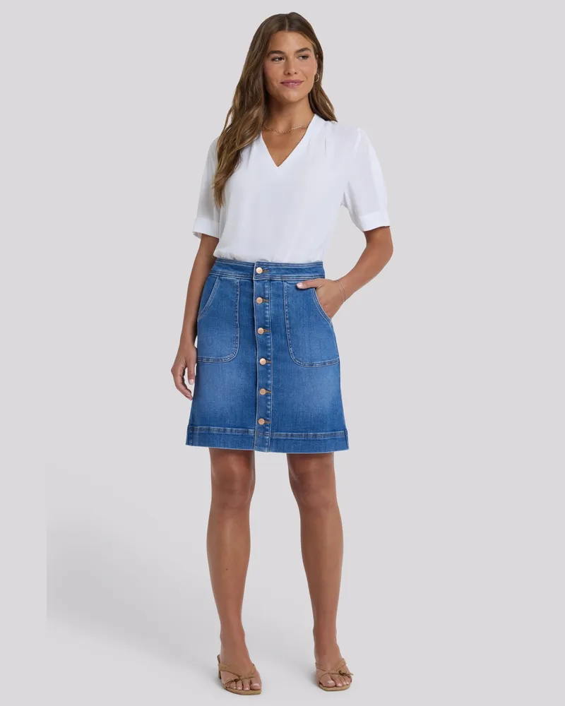 NYDJ not your daughter's Jeans  Hohe Taille A-Linien Utility Jeansrock Blau