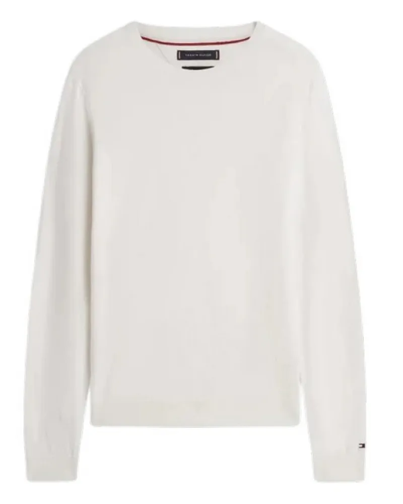 Tommy Hilfiger Pullover für Herren, Rundhalsausschnitt, Bio-Baumwolle (Elfenbein Elfenbein