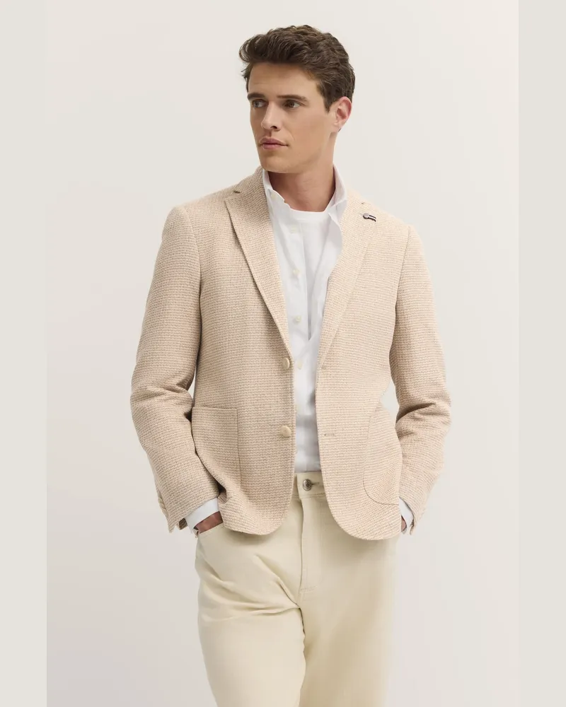 Bugatti Herren Sakko mit Reverskragen und Stretch Beige